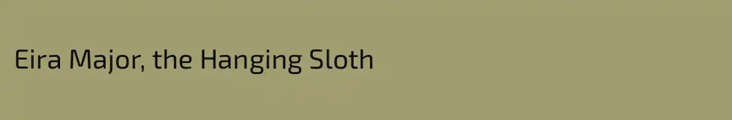 Eira Major, the Hanging Sloth